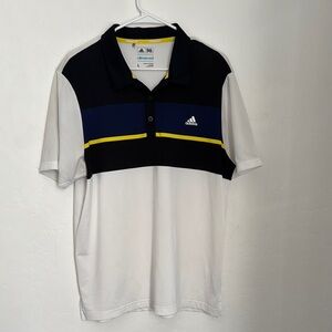 Adidas White and Black Polo Shirt Athletic Style